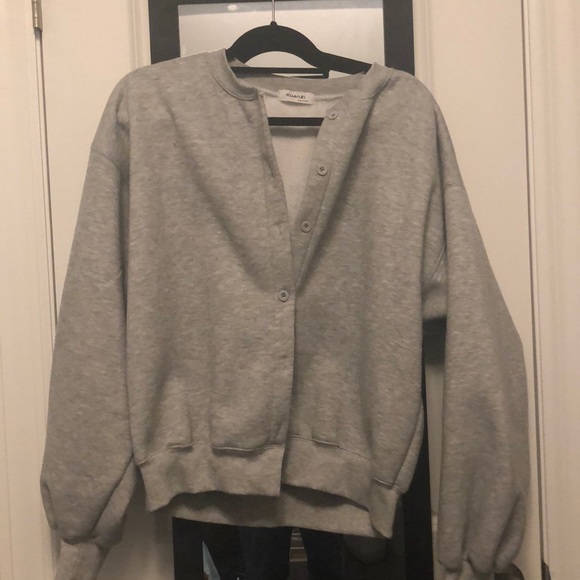 button front cardigan sweatshirt